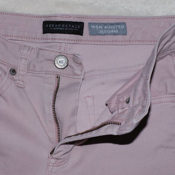 SPRING Pink Aeropostale High Waisted Jegging Size 4 Reg Medium Jeans Inseam 27” - Picture 3 of 5
